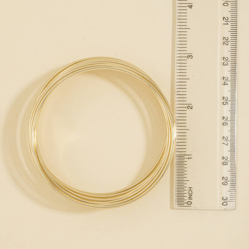 Thin Stacking Bangle Bracelet Set: GOLD