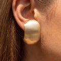 Brushed Matte Curved Stud Earrings