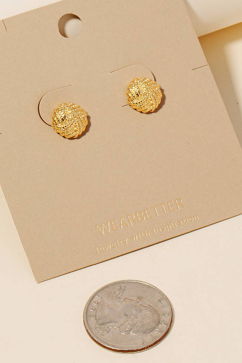 Knot Stud Earrings: Gold