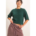 Short Sleeve Cardigan: DARK GREEN