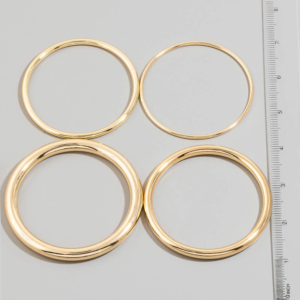 Mixed Metallic Bangle Bracelet Set