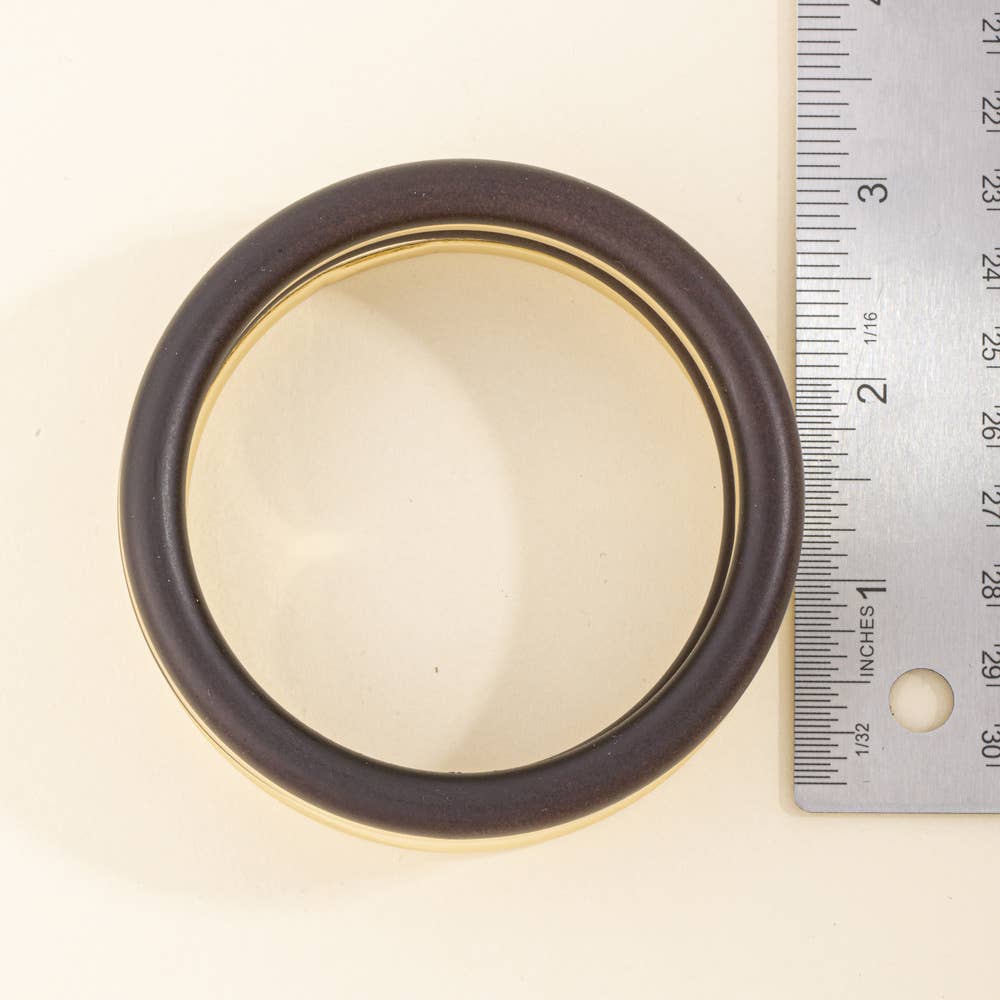 Matte And Metallic Tube Bangle Bracelet Set