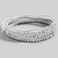 Beaded Bracelet Set: SILVER