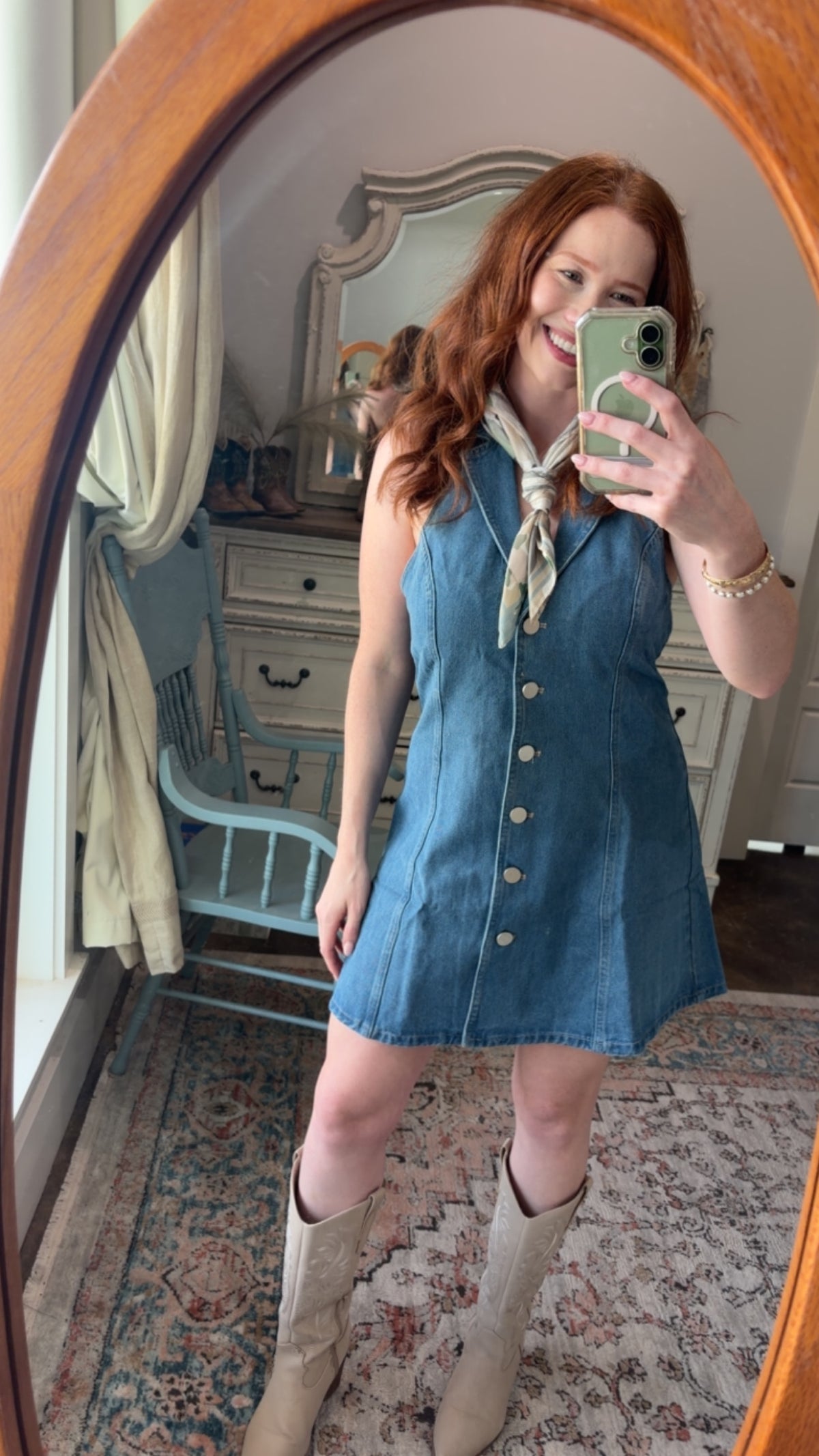 Denim halter top dress