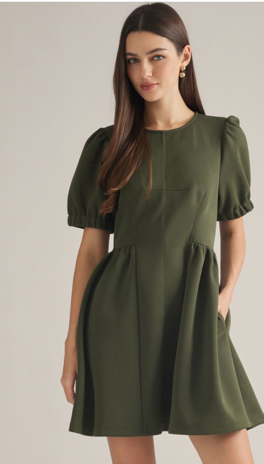 Maggie dress in Dark Olive