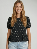 Polka Dot Peplum Blouse