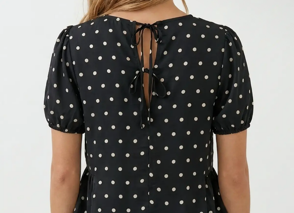 Polka Dot Peplum Blouse
