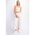 CROPPED WIDE LEG PANTS IN BONE