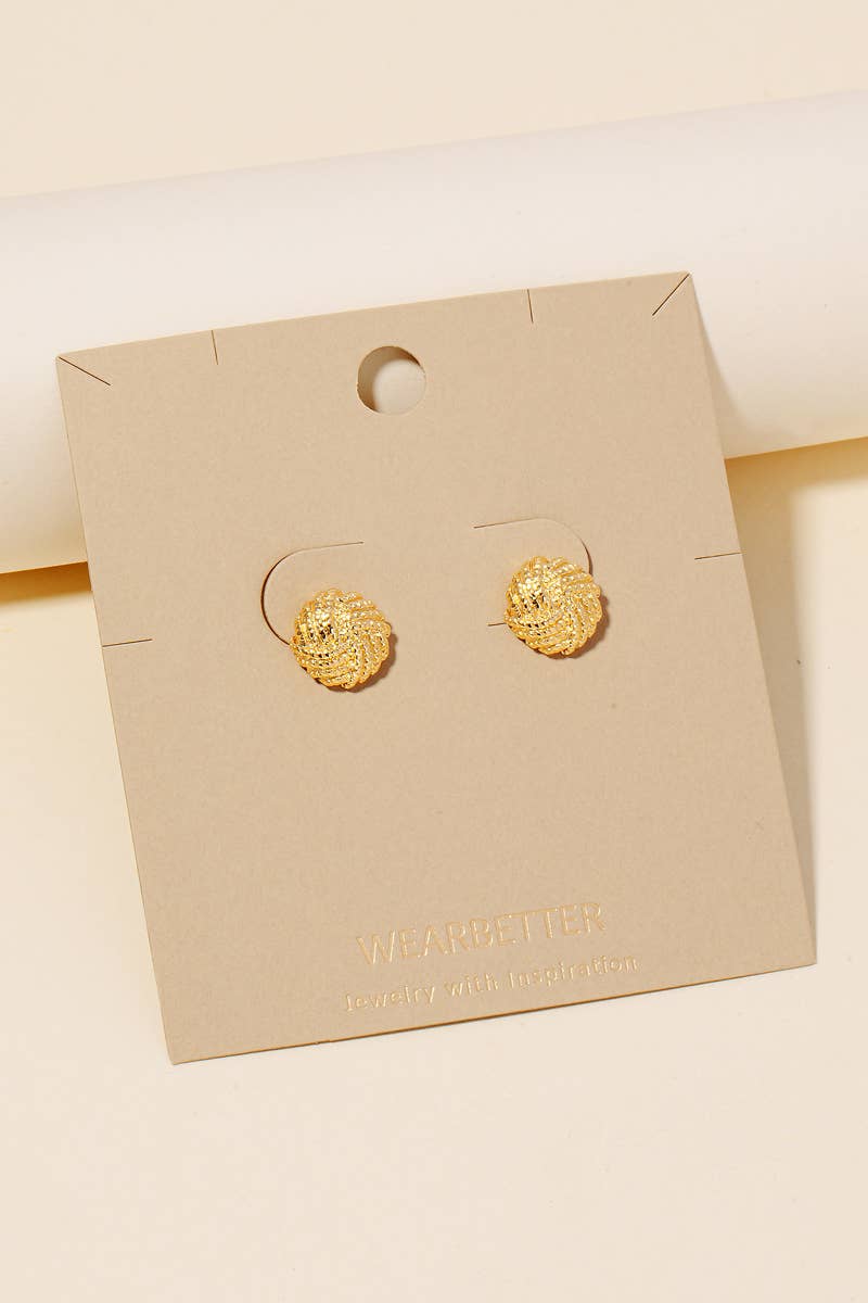 Knot Stud Earrings: Gold