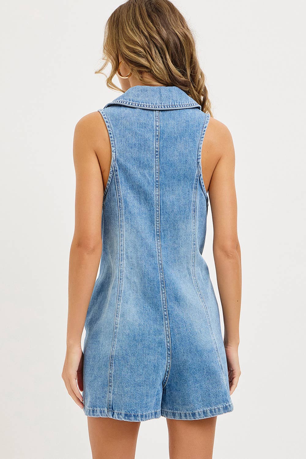DENIM BUTTON UP ROMPER