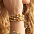 Gold Dipped Beaded Bracelet Set: GOLD